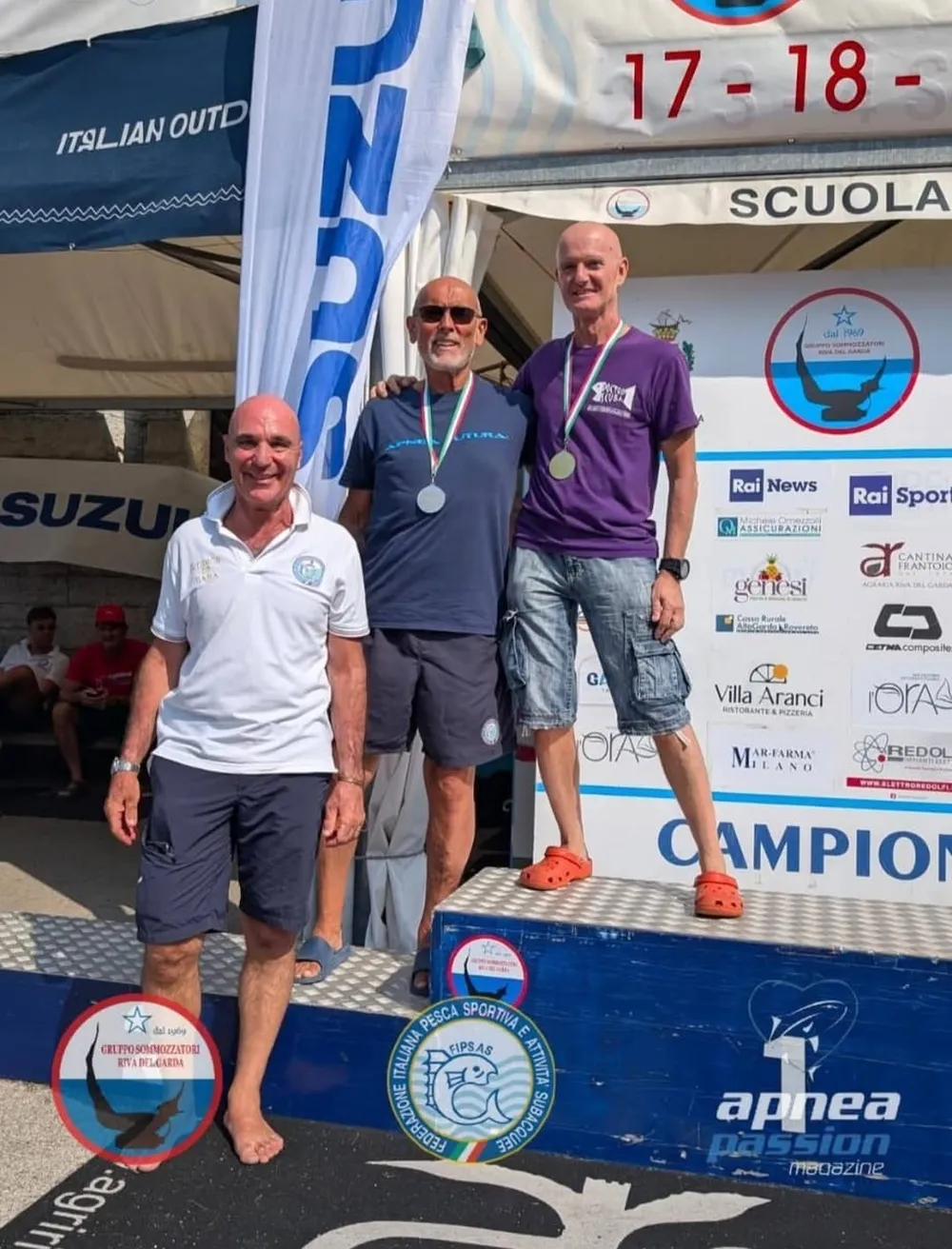 Podio del campionato Fipsas di apnea